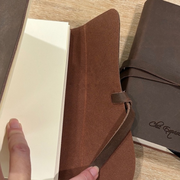 NWOT Chic Exquise Designs Handmade Soft Cover Leather Notebooks, Set of 2 - Picture 7 of 7